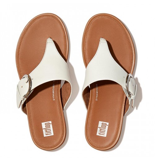 Gracie Buckle Leather Toe-Post Sandals