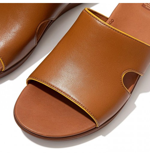 H-Bar Pop Binding Leather Slides