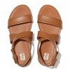 Gracie Buckle Leather Ankle-Strap Back-Strap Sandals