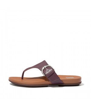 Gracie Buckle Leather Toe-Post Sandals