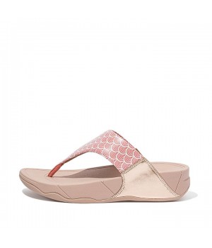 Lulu Wave Print Toe-Post Sandals