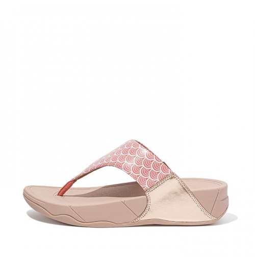 Lulu Wave Print Toe-Post Sandals