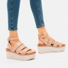 Eloise Espadrille Leather Wedge Sandals