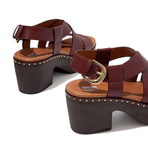 Pilar Leather Back-Strap Platform Platform Sandals