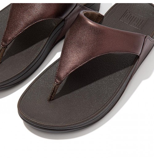Lulu Metallic Leather Toe-Post Sandals