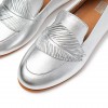 Lena Feather Metallic Leather Loafers