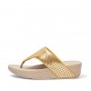 Olive Metallic Woven Leather Toe-Post Sandals