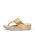 Olive Metallic Woven Leather Toe-Post Sandals