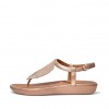 Tia Feather Metallic Leather Back-Strap Sandals