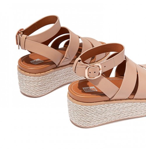 Eloise Espadrille Leather Wedge Sandals