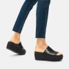 Eloise Espadrille Leather Wedge Slides Wedge Sandals
