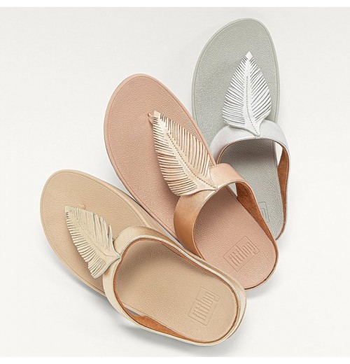 Fino Feather Metallic Toe-Post Sandals