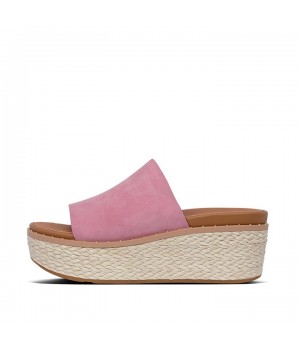 Eloise Espadrille Suede Wedge Slides Wedge Sandals