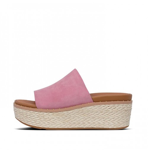 Eloise Espadrille Suede Wedge Slides Wedge Sandals