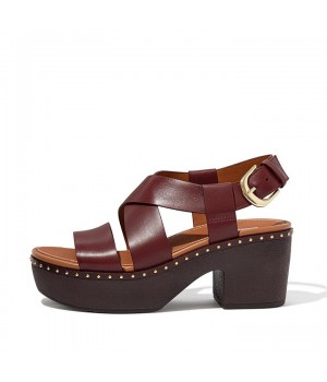 Pilar Leather Back-Strap Platform Platform Sandals