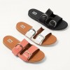 Gracie Buckle Leather Slides