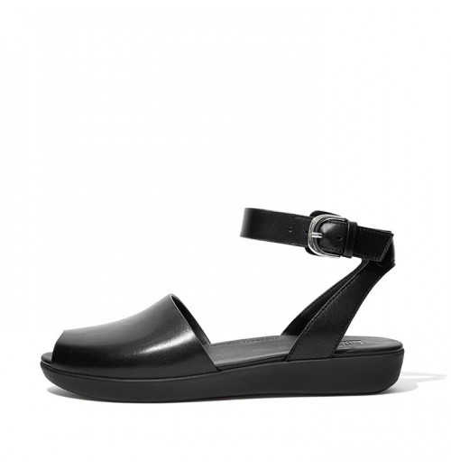 Cova Leather Peep-Toe Back-Strap Sandals