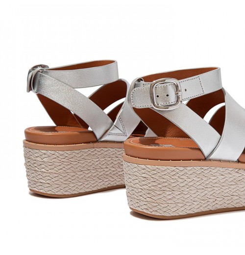 Eloise Espadrille Leather Wedge Sandals