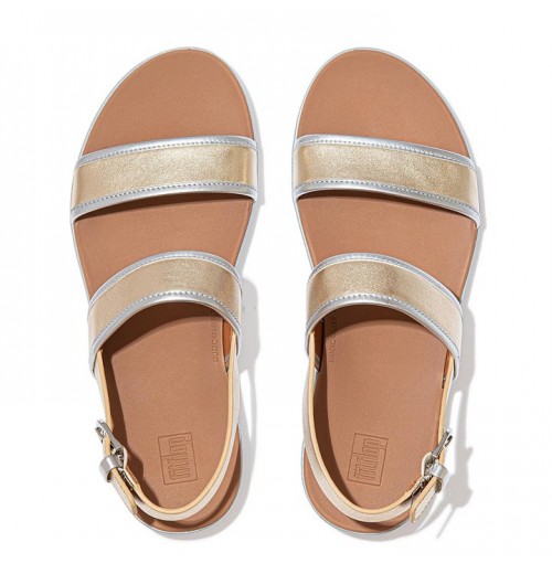 Barra Metallic Back-Strap Sandals