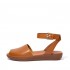 Cova Pop Binding Leather Peep-Toe Back-Strap Sandals