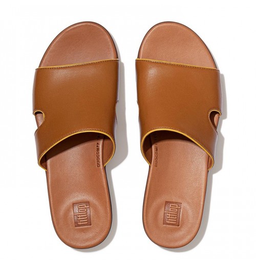 H-Bar Pop Binding Leather Slides