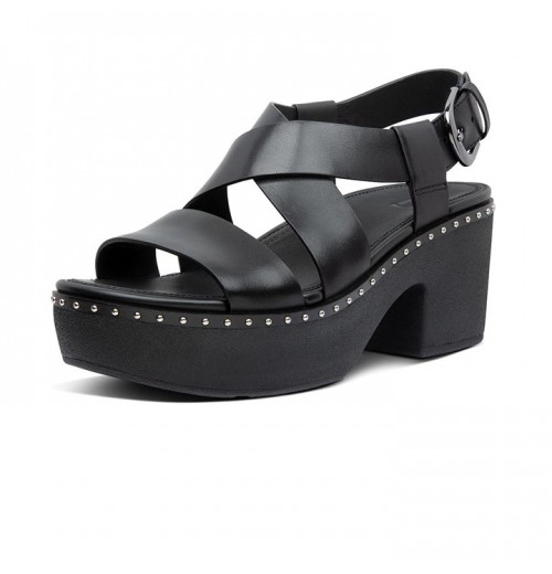 Pilar Leather Back-Strap Platform Platform Sandals