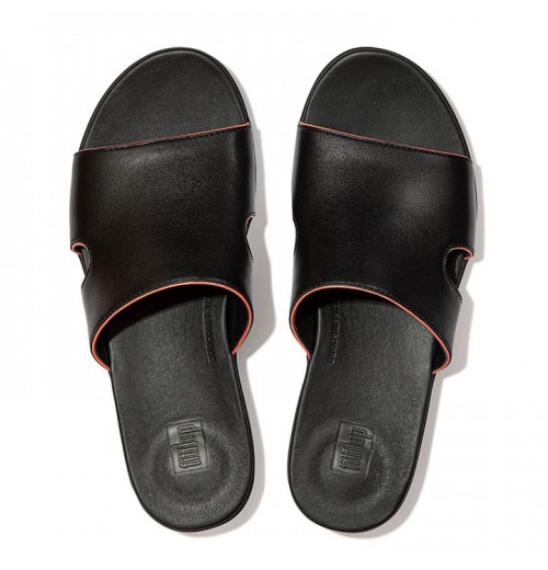 H-Bar Pop Binding Leather Slides