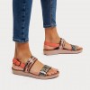 Barra Snake Bangle Leather Back-Strap Sandals