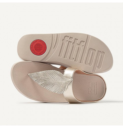 Fino Feather Metallic Toe-Post Sandals