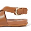 Gracie Buckle Leather Ankle-Strap Back-Strap Sandals