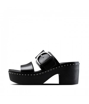 Pilar Leather Slide Platforms Mules & Clogs