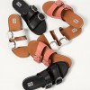 Gracie Buckle Leather Slides