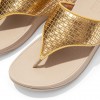 Olive Metallic Woven Leather Toe-Post Sandals