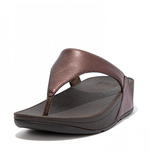 Lulu Metallic Leather Toe-Post Sandals