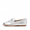Lena Feather Metallic Leather Loafers
