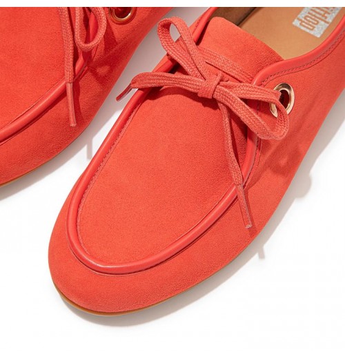 Delfine Eyelet Suede Lace-Ups Flat Shoes