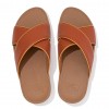 Lulu Pop Binding Leather Cross Slides