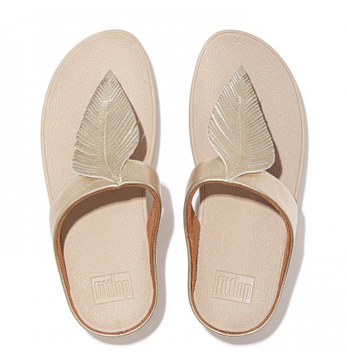 Fino Feather Metallic Toe-Post Sandals