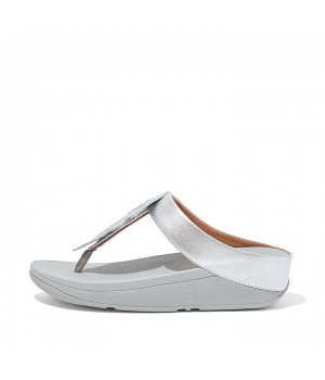 Fino Feather Metallic Toe-Post Sandals