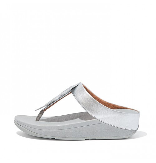 Fino Feather Metallic Toe-Post Sandals