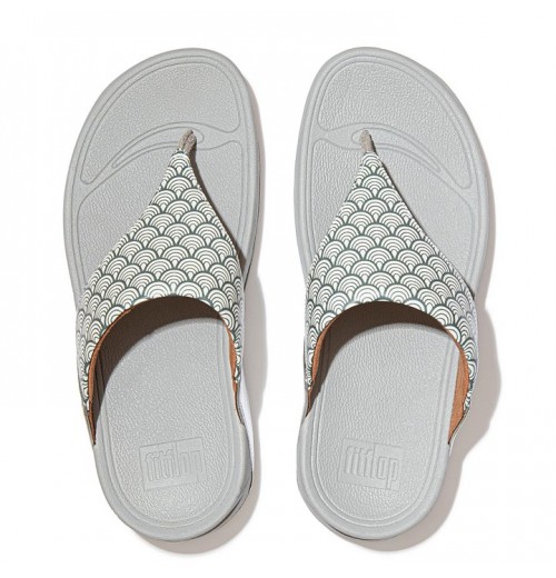 Lulu Wave Print Toe-Post Sandals