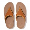 Lulu Pop Binding Leather Sandals Toe-Post Sandals