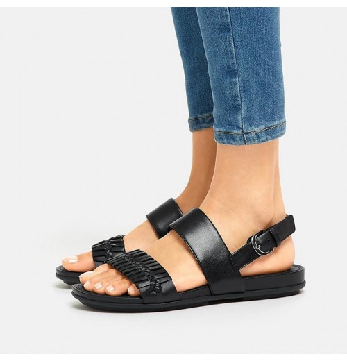 Gracie Wrapped Weave Back-Strap Sandals