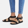 Gracie Buckle Leather Ankle-Strap Back-Strap Sandals