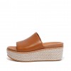 Eloise Espadrille Leather Wedge Slides Wedge Sandals