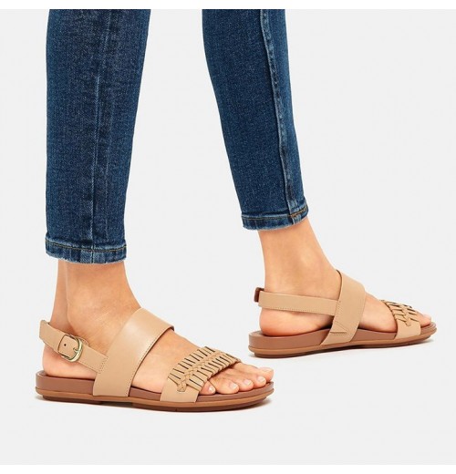 Gracie Wrapped Weave Back-Strap Sandals