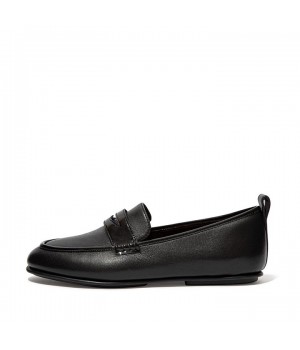 Lena Leather Penny Flat Shoes