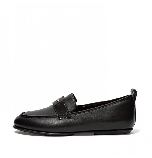 Lena Leather Penny Flat Shoes