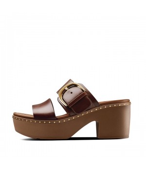 Pilar Leather Slide Platforms Mules & Clogs