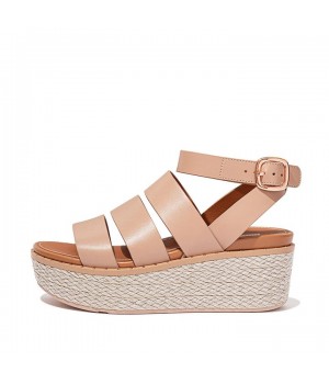 Eloise Espadrille Leather Wedge Sandals